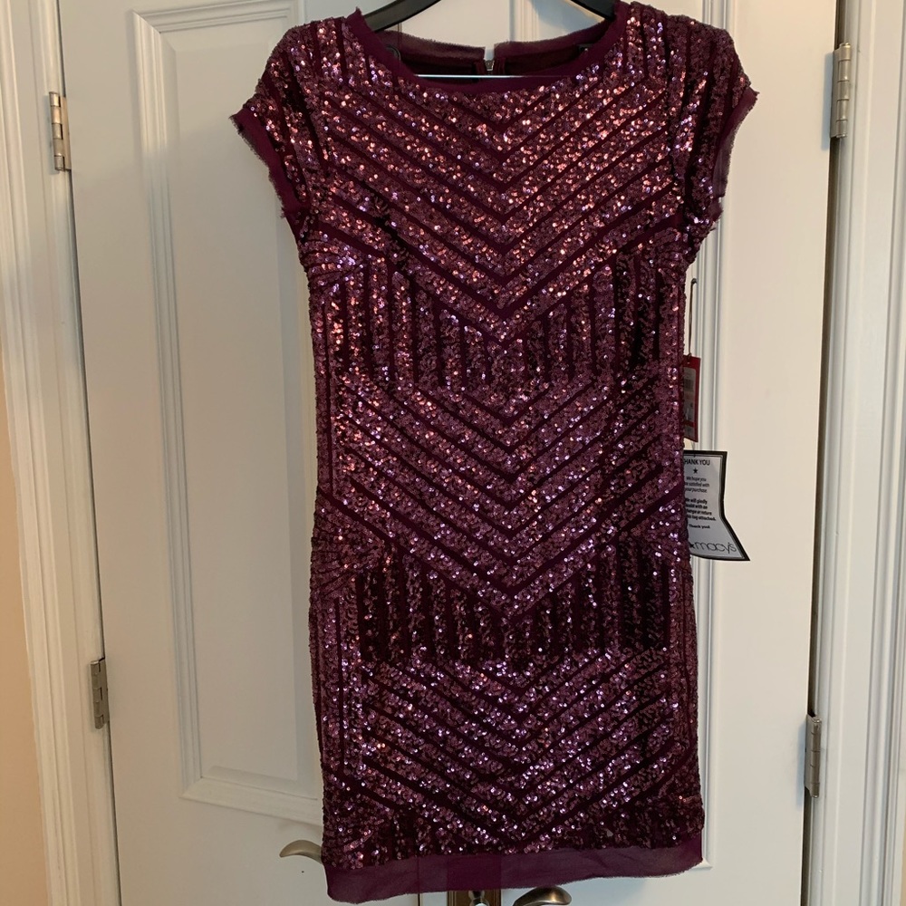 Vince Camuto Cap Sleeve Sequin Dress Size 10